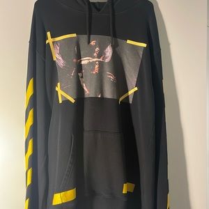 Off-White Graphic Hoodie; Color: Black; Size: XL